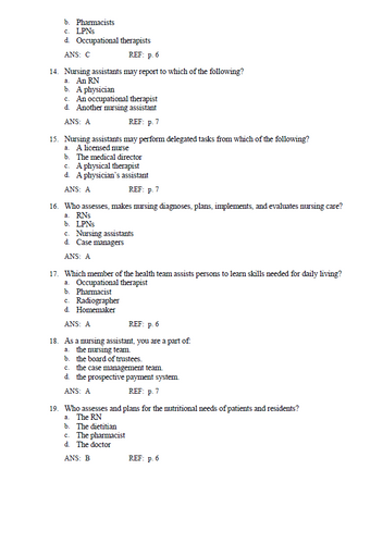 Mosbys Textbook for Nursing Assistants 10th Edition Sorrentino Test Bank