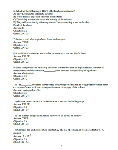 Biochemistry Concepts and Connections 2nd Edition TEST BANK