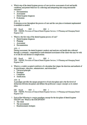 Darby and Walsh's Dental Hygiene: Theory and Practice 5th Edition Test Bank