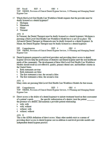 Darby and Walsh's Dental Hygiene: Theory and Practice 5th Edition Test Bank