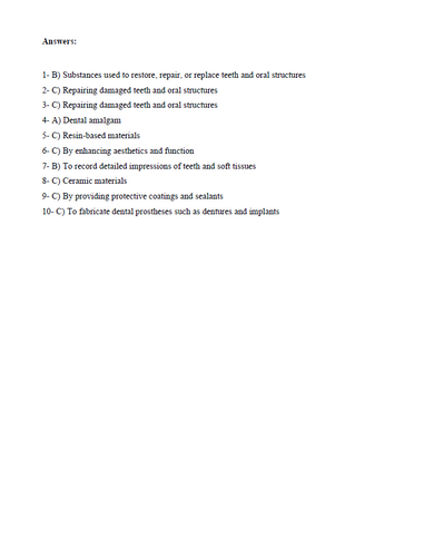 Clinical Aspects of Dental Materials 5th Edition Test Bank