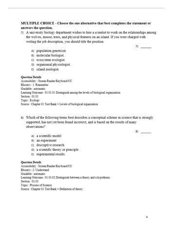 Biology 2024 Release by Sylvia Mader Test Bank