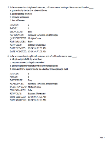 Abnormal Child Psychology 7th Edition Mash TEST BANK
