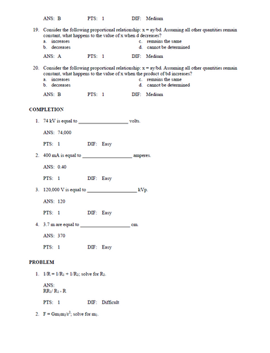 Principles of Radiographic Imaging An Art and a Science 6th Edition Test Bank