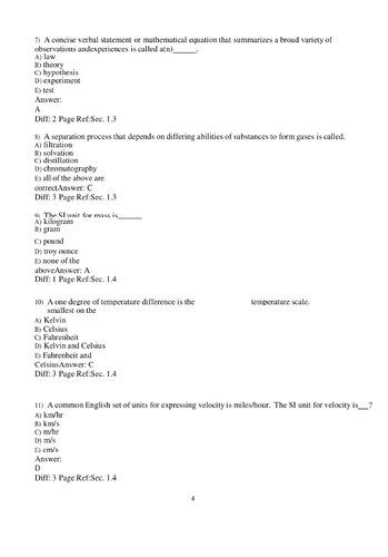 Chemistry 14th Edition by Raymond Chang Test Bank