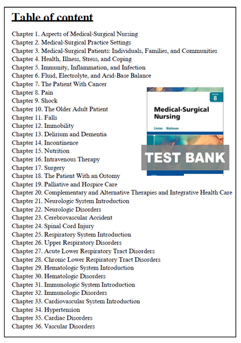 Medical-Surgical Nursing 8th Edition TEST BANK 9780323826716