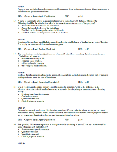 Health Promotion Throughout the Life Span 10th Edition TEST BANK