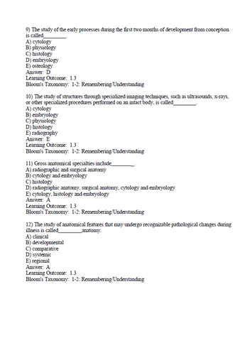 Human Anatomy 9th Edition Martini Test Bank