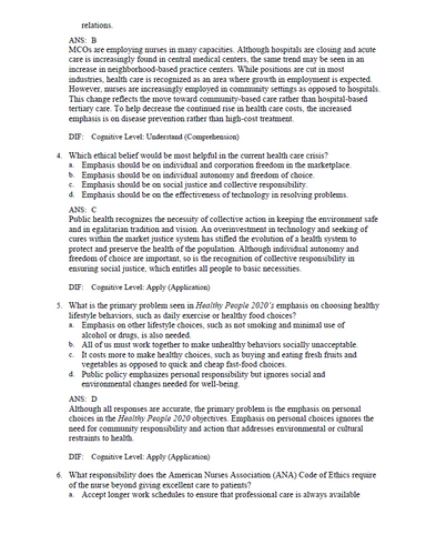 Community Public Health Nursing 7th Edition TEST BANK