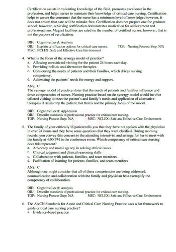 Introduction to Critical Care Nursing 8th Edition TEST BANK