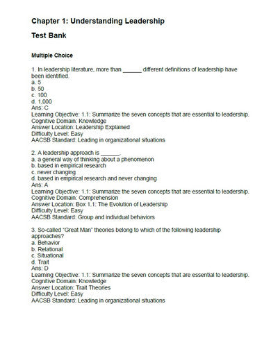 Introduction to Leadership Concepts and Practice 5th Edition TEST BANK