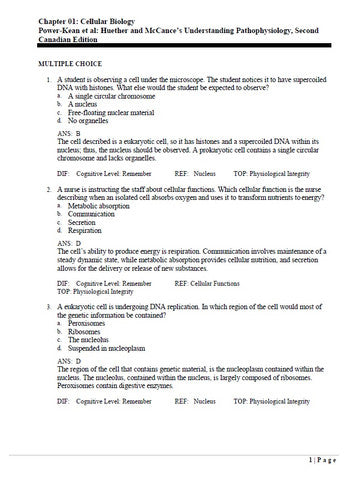 Huether and McCances Understanding Pathophysiology 2nd CANADIAN Edition TestBank