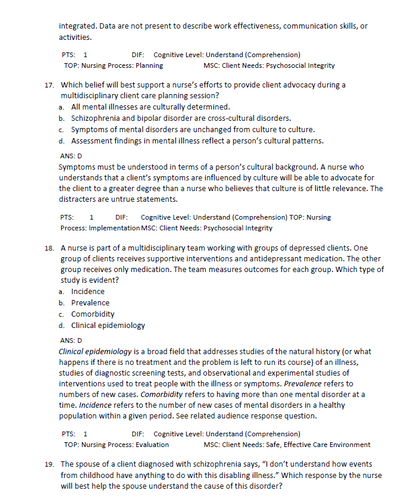 Varcarolis Foundations of Psychiatric Mental Health Nursing 9th Edition Test B