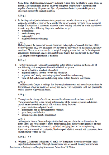Introduction to Radiologic and Imaging Sciences and Patient Care 7e Test Bank