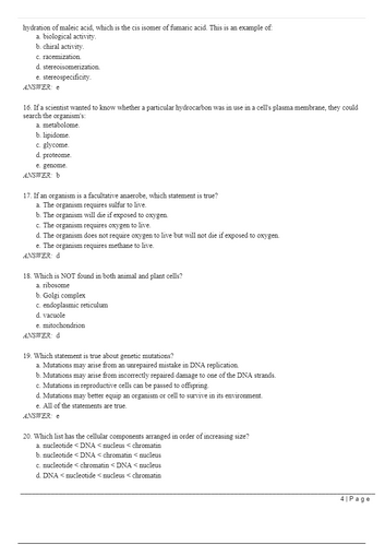 Lehninger Principles of Biochemistry 8th Edition Test Bank