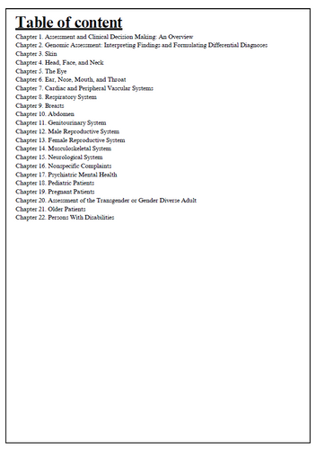 Advanced Assessment Interpreting Findings 4th Edition TEST BANK
