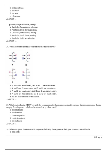 Lehninger Principles of Biochemistry 8th Edition Test Bank