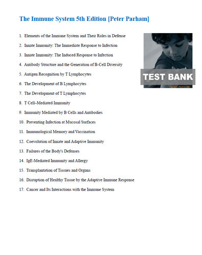 The Immune System 5th Edition Test Bank