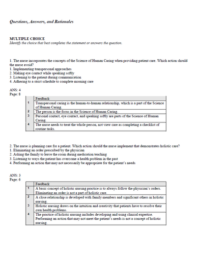Caring for Older Adults Holistically 7th Edition Test Bank