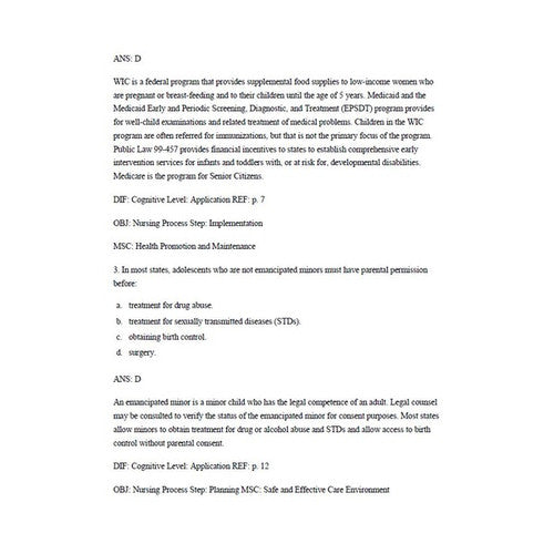 Pediatric Nursing The Critical Components of Nursing Care 2e TEST BANK
