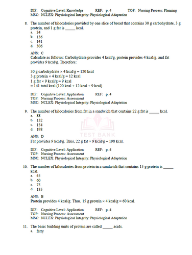 Williams Basic Nutrition and Diet Therapy 16th Edition TEST BANK