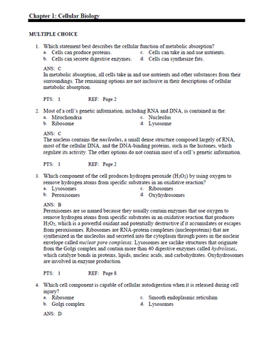 Pathophysiology The Biologic Basis for Disease 8th Edition TEST BANK