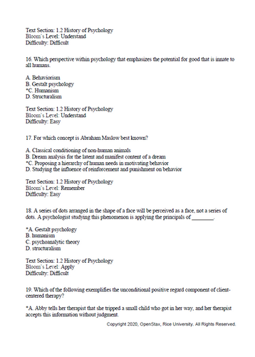 Psychology 2e by OpenStax TEST BANK