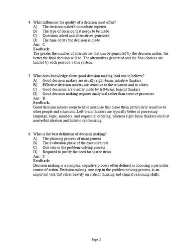 Leadership Roles and Management Functions in Nursing 10th Edition TEST BANK