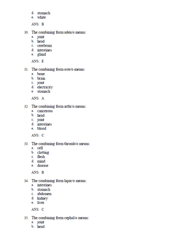 Medical Terminology A Short Course 9th Edition TEST BANK