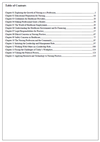 Nursing in Today's World  12th Edition Test Bank