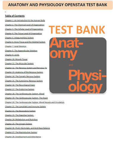 Anatomy and Physiology 1st Edition OpenStax TEST BANK