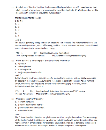 Varcarolis Foundations of Psychiatric Mental Health Nursing 9th Edition Test B