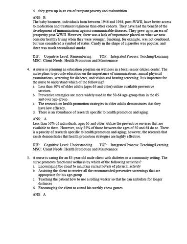 Ebersole & Hess' Toward Healthy Aging 10th Edition Touhy Test Bank