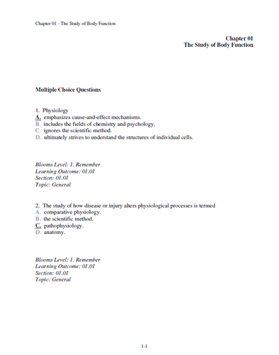Human Physiology 16th Edition By Stuart Ira Fox TEST BANK