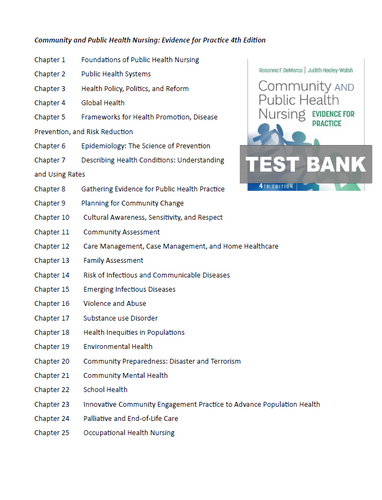 Community and Public Health Nursing 4th Edition TEST BANK
