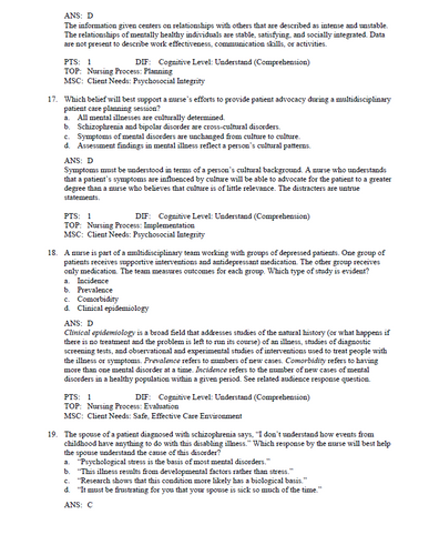 Varcarolis Foundations of Psychiatric Mental Health Nursing 10thEdition TestBank